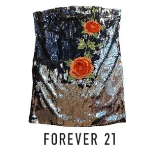 Forever 21 Sequin  Floral Short Mini Party Dress